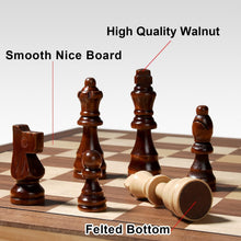 Load image into Gallery viewer, High-Quality 15" Wooden Magnetic Chess Set - Ideal Gift for Family Game Night