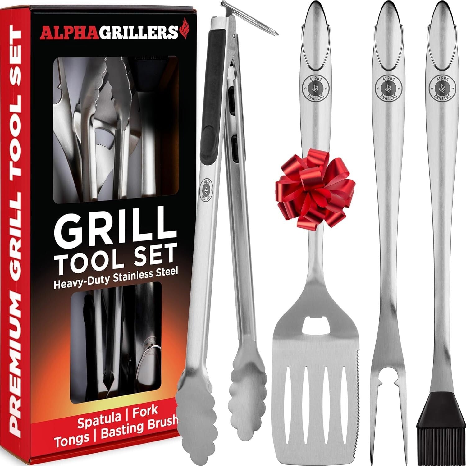 Durable Stainless Steel BBQ Grilling Set - Perfect Gift for Men & Grill Lovers