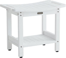 Load image into Gallery viewer, Waterproof Foldable Shower Bench with Storage Shelf &amp; Handles - 550 lbs Capacity