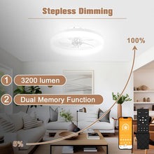 Load image into Gallery viewer, Quiet 15.7in Flush Mount Ceiling Fan with LED Light &amp; 6 Speed Remote Control