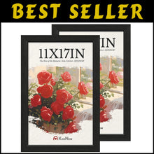 Load image into Gallery viewer, Versatile 11x17 Wooden Frames - Textured Black, Vertical &amp; Horizontal Display