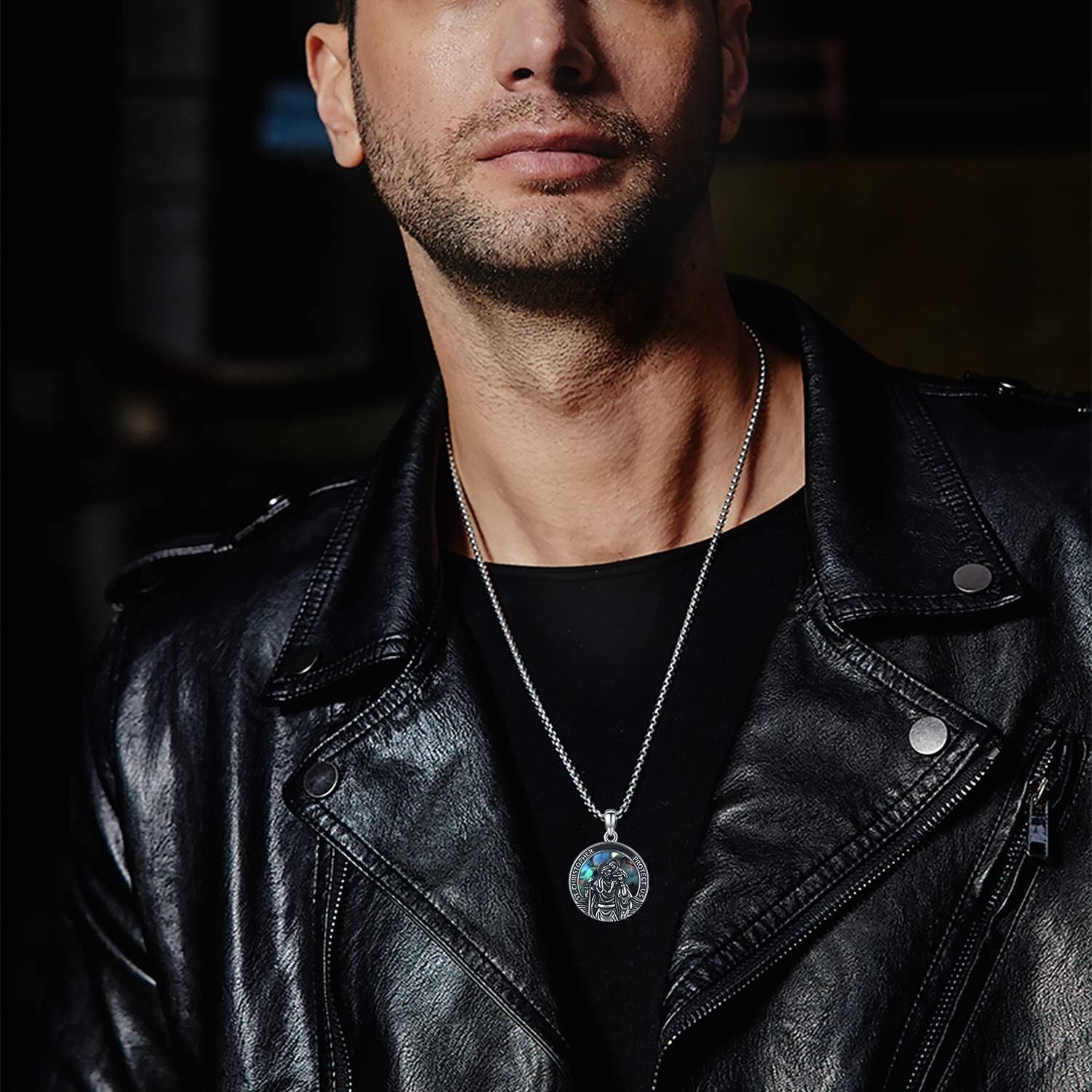 Elegant St Christopher Protection Necklace - 925 Silver and Abalone Gift Boxed