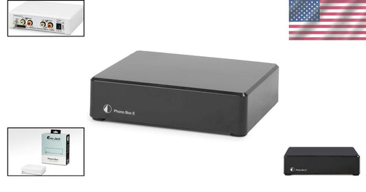 Black Phono Box E Preamplifier with Gold-Plated RCA - Optimal Sound Quality