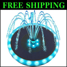 Load image into Gallery viewer, Elegant Solar-Powered Bird Bath Fountain with Matte Panel &amp; Vibrant Light Show