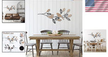 Load image into Gallery viewer, Rustic 40" Bird &amp; Leaf Wall Decor - Handmade Metal Art for Farmhouse Décor