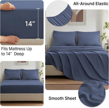 Load image into Gallery viewer, 7-Piece Grayish Blue Full/Queen Bedding Set - All Season Microfiber Comforter