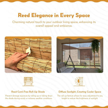 Load image into Gallery viewer, 72"x72" Waterproof Bamboo Shades - Cordless Roll-Up for Outdoor &amp; Indoor Privacy