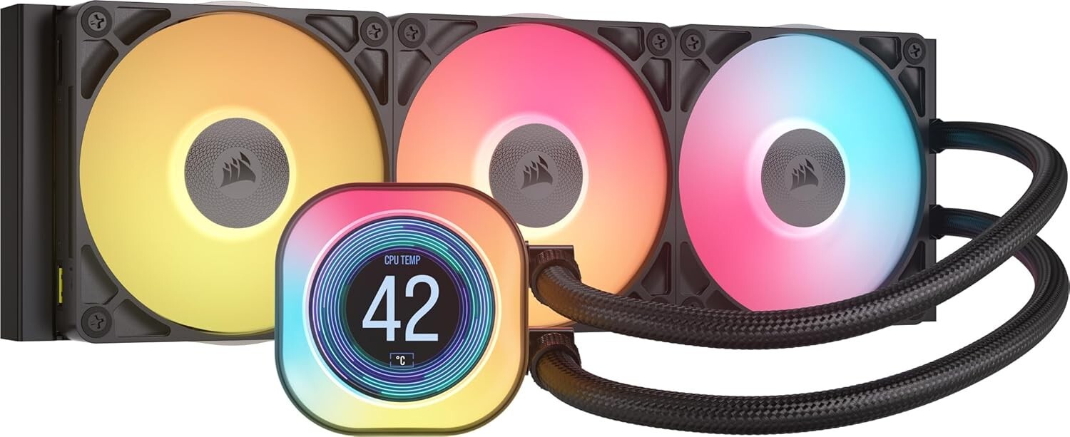 iCUE Link Titan 360 RX AIO CPU Cooler - RGB LCD Display & Low-Noise Design