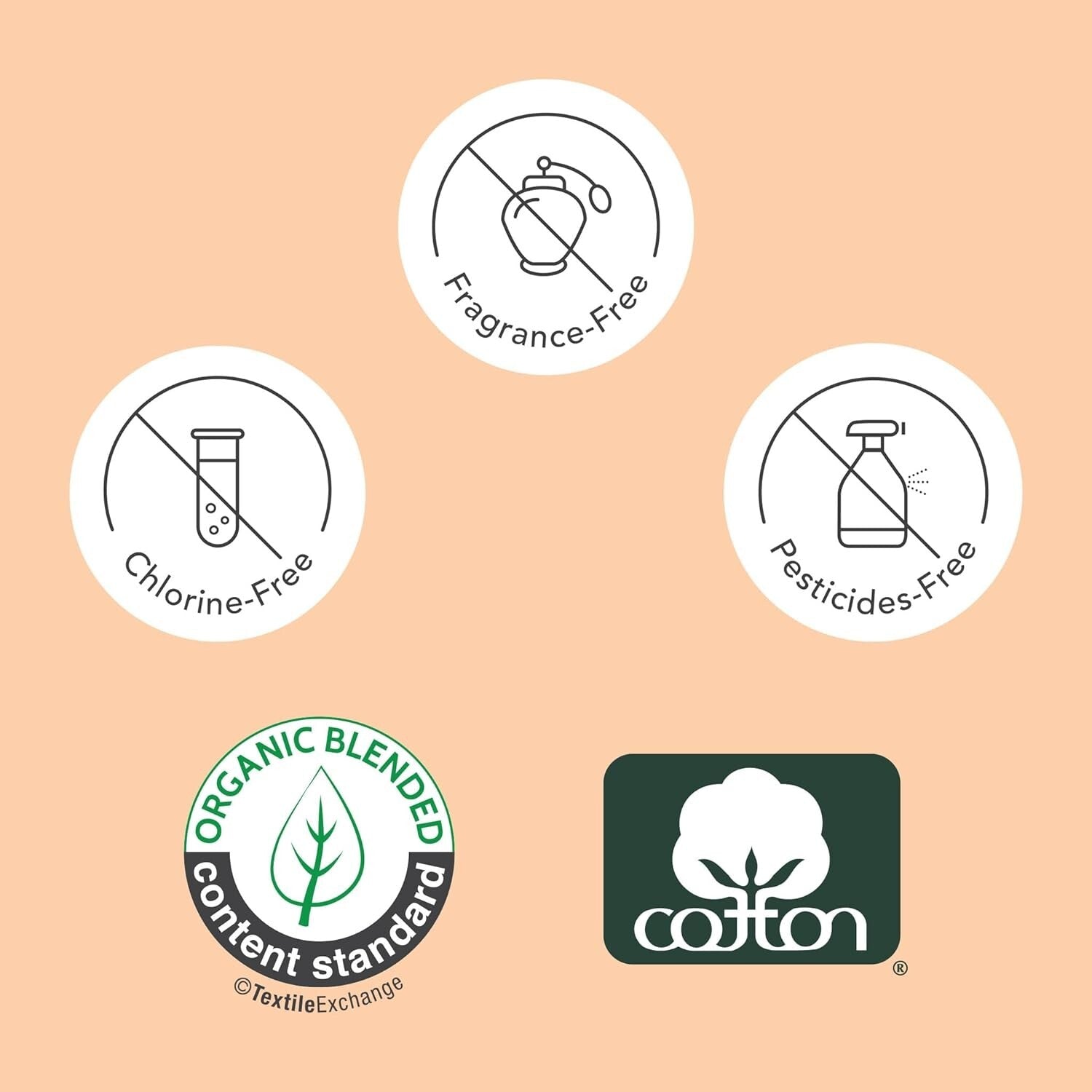 Eco-Friendly Reusable Panty Liners, Organic Cotton, 5-Pack - Soft & Leak-Free