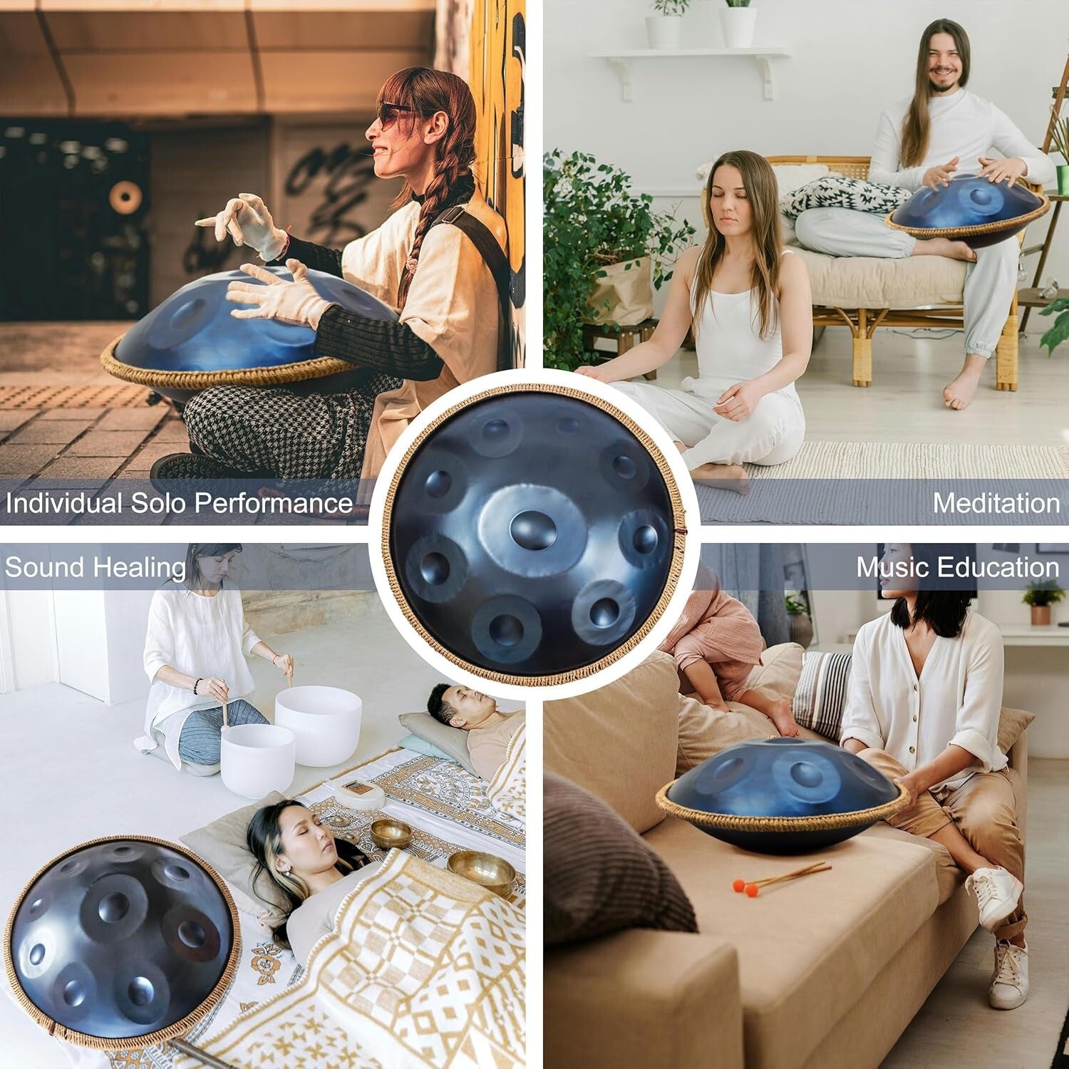 High-Quality 440Hz 22-Inch D Minor Hand Pan Drum with Complete Accessories