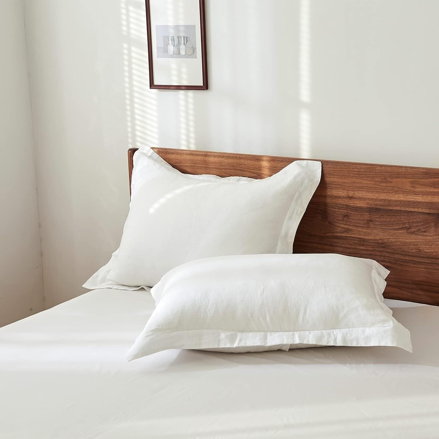 Durable & Comfortable French Linen Pillow Shams - Pack of 2 for Home Elegance