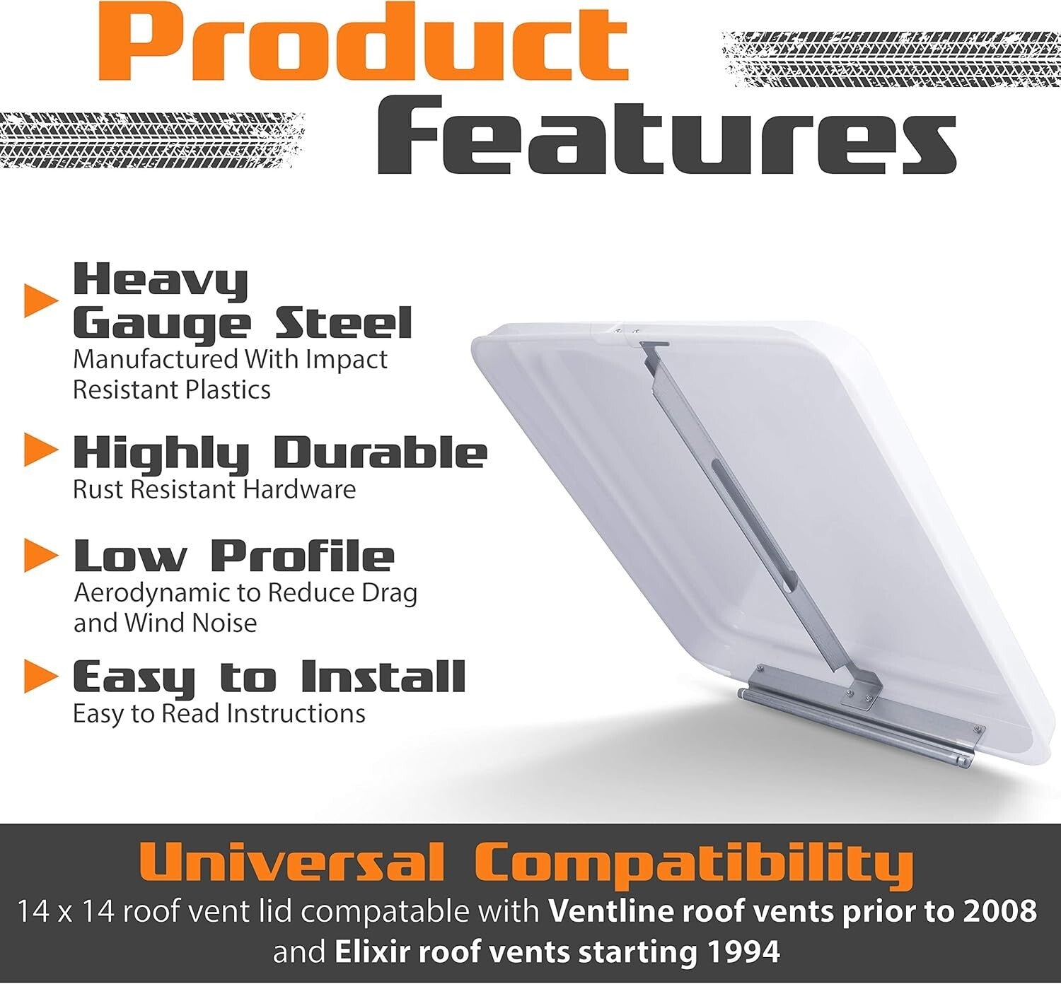 Durable Plastic RV Roof Vent Covers - Universal 14 Inch Replacement for Trailers