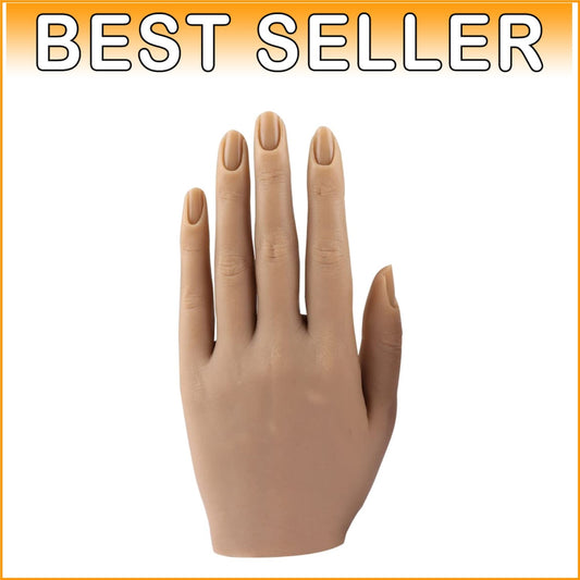 Flexible Nail Art Practice Hand - High-Quality Silicone with Bendable Fingers