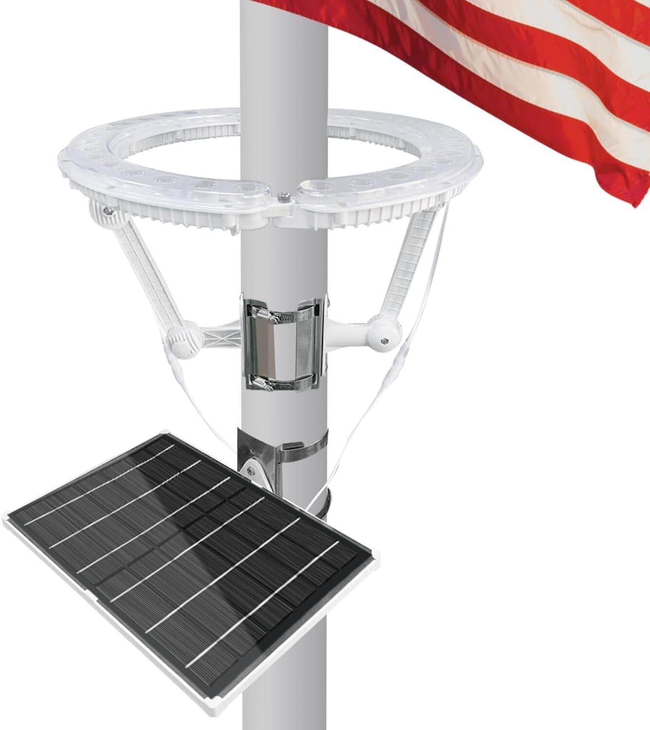 All-Weather 4640 Lumen Solar Flagpole Light with Automatic Dusk to Dawn Sensor