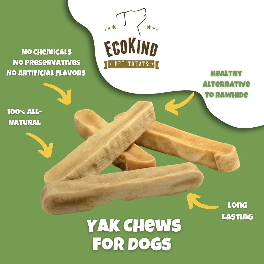 EcoKind XL Yak Cheese Dog Chews - All Natural, High Protein for Large Dogs