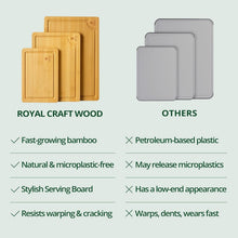 Load image into Gallery viewer, 3-Piece Bamboo Cutting Board Set - Eco-Friendly Meal Prep &amp; Serving Essentials