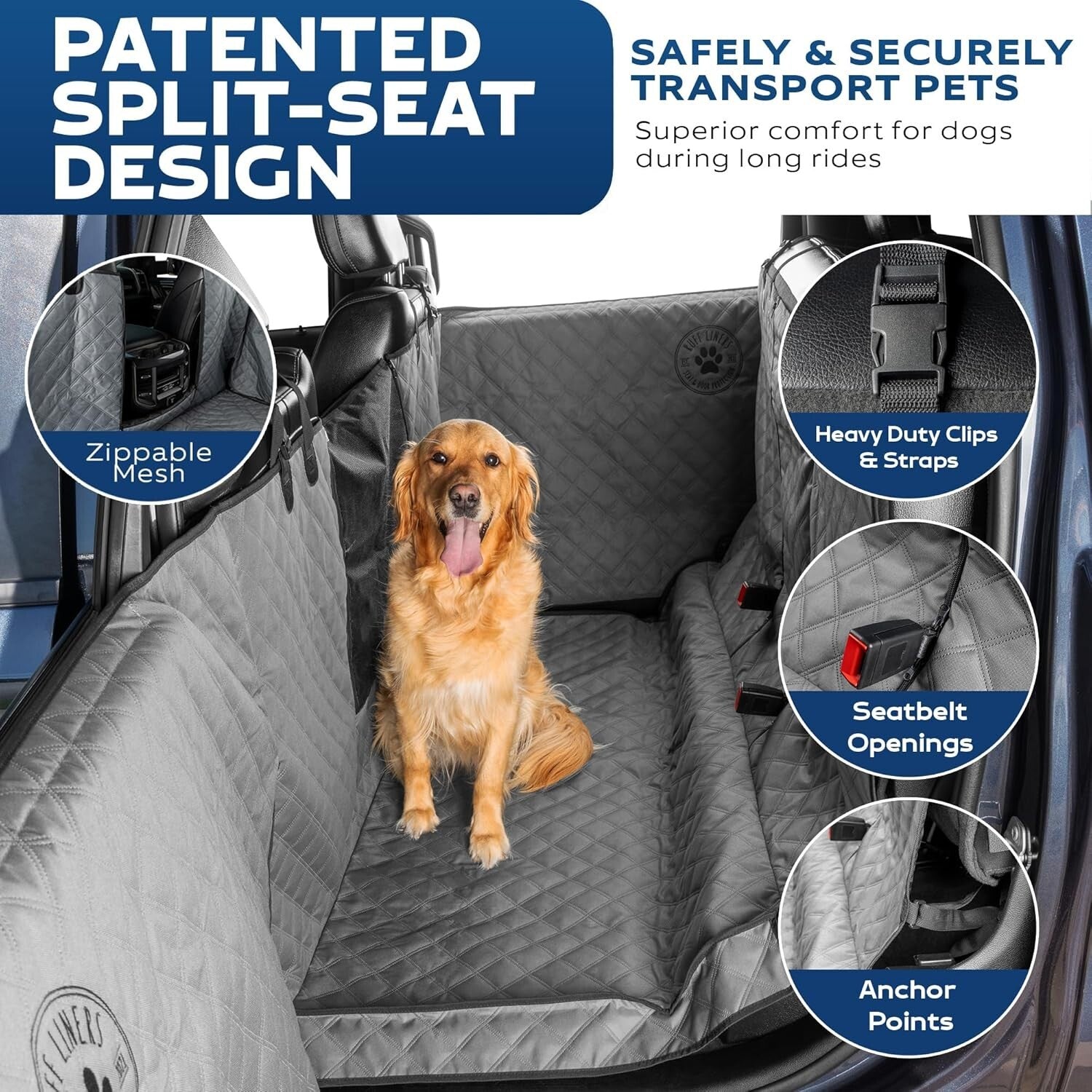 XL Waterproof Dog Seat Cover for Full Crew Cab Trucks – Heavy-Duty Protection