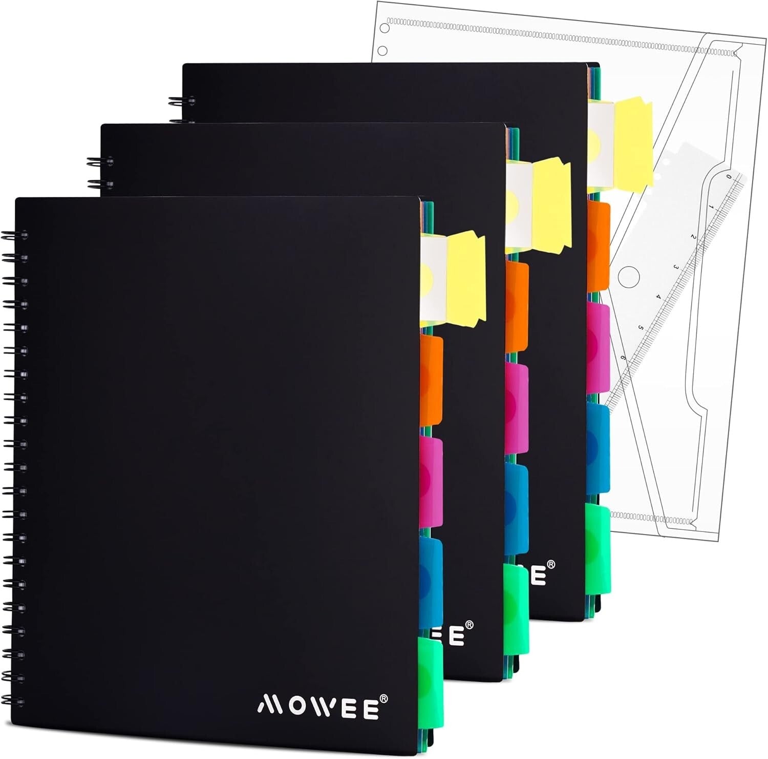 5 Subject College Ruled Notebook Set - Durable Vinyl with Pocket Dividers