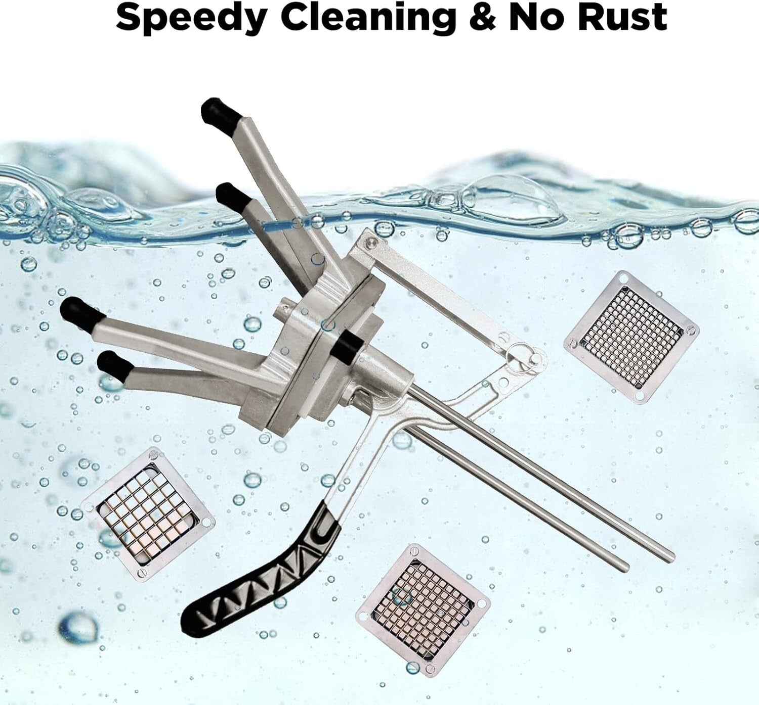 Heavy-Duty Stainless Steel Vegetable Dicer with Push Handle & Easy Clean Design