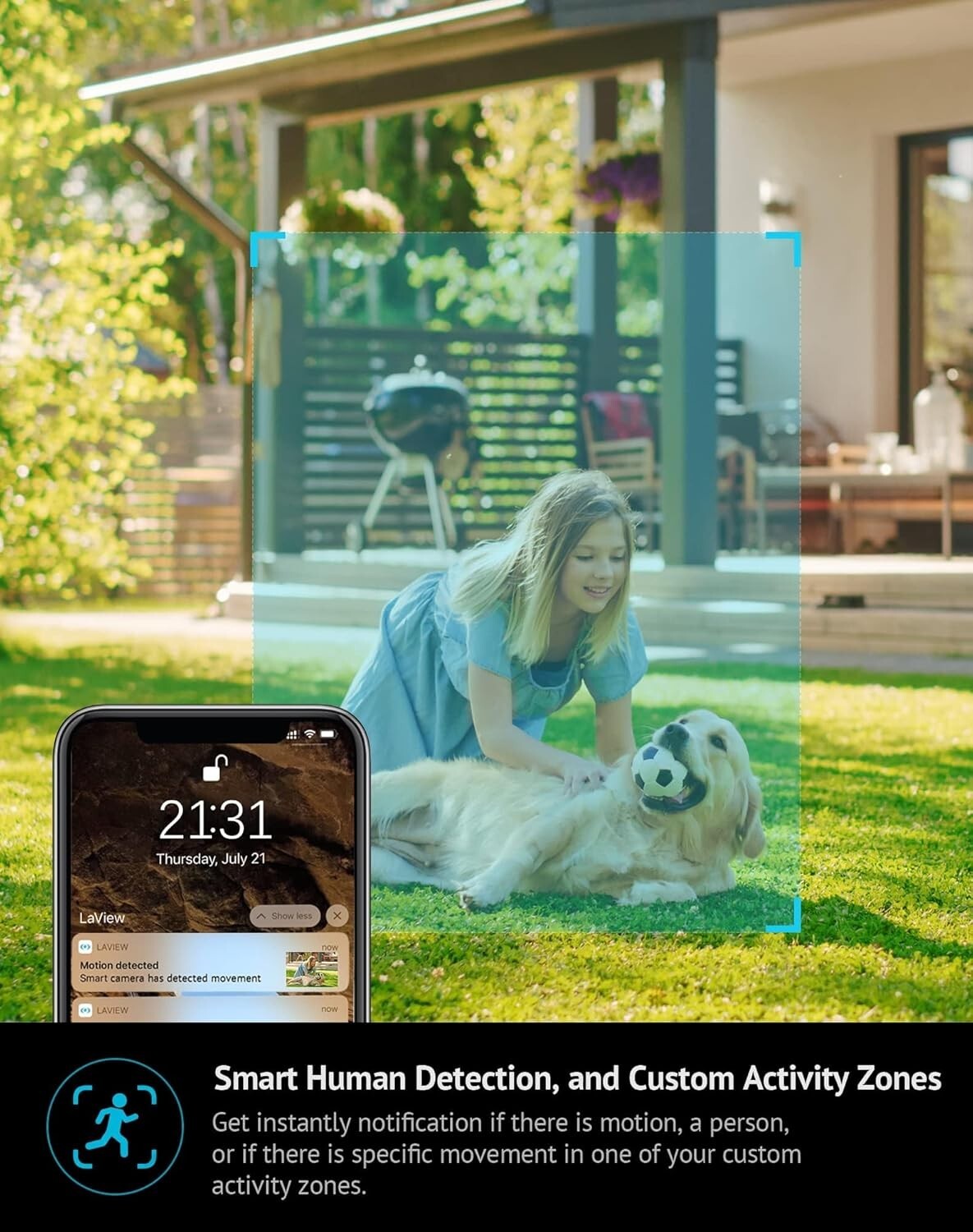 All-Weather IP65 Surveillance Camera with Night Vision & Motion Alerts, Wi-Fi