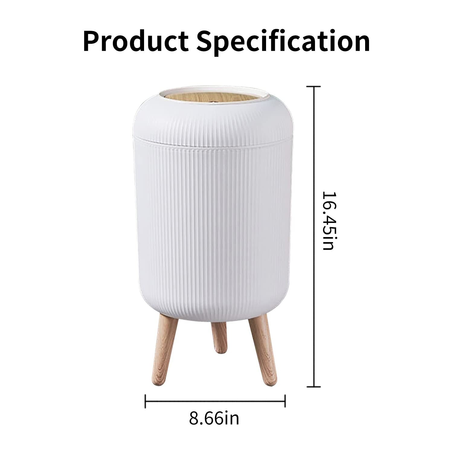 Stylish 10L Round Trash Can with Odor-Proof Lid - Easy Maintenance Solution