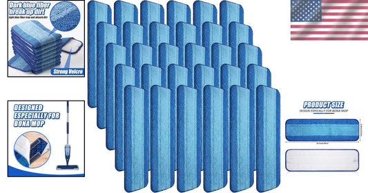 Bulk Pack of 30 Washable Microfiber Mop Pads for Effortless Floor Cleaning