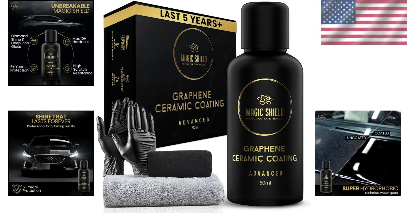 Durable Graphene Coating for Cars & Bikes - 5 Year High-Gloss Ceramic Shield