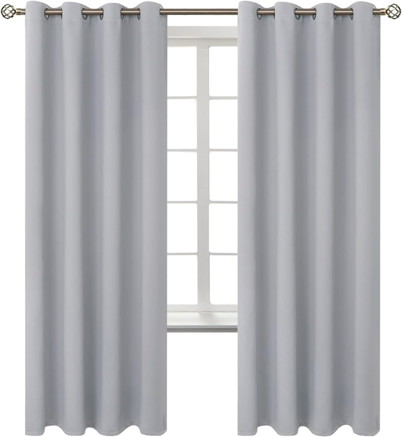 Blackout Room Darkening Drapes 52 x 72 Inches - Grommet & Thermal Insulation Set