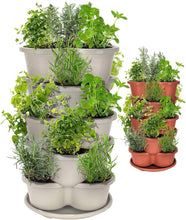 Load image into Gallery viewer, Durable Off-White 5-Tier Vertical Planter for Easy Indoor/Outdoor Gardening