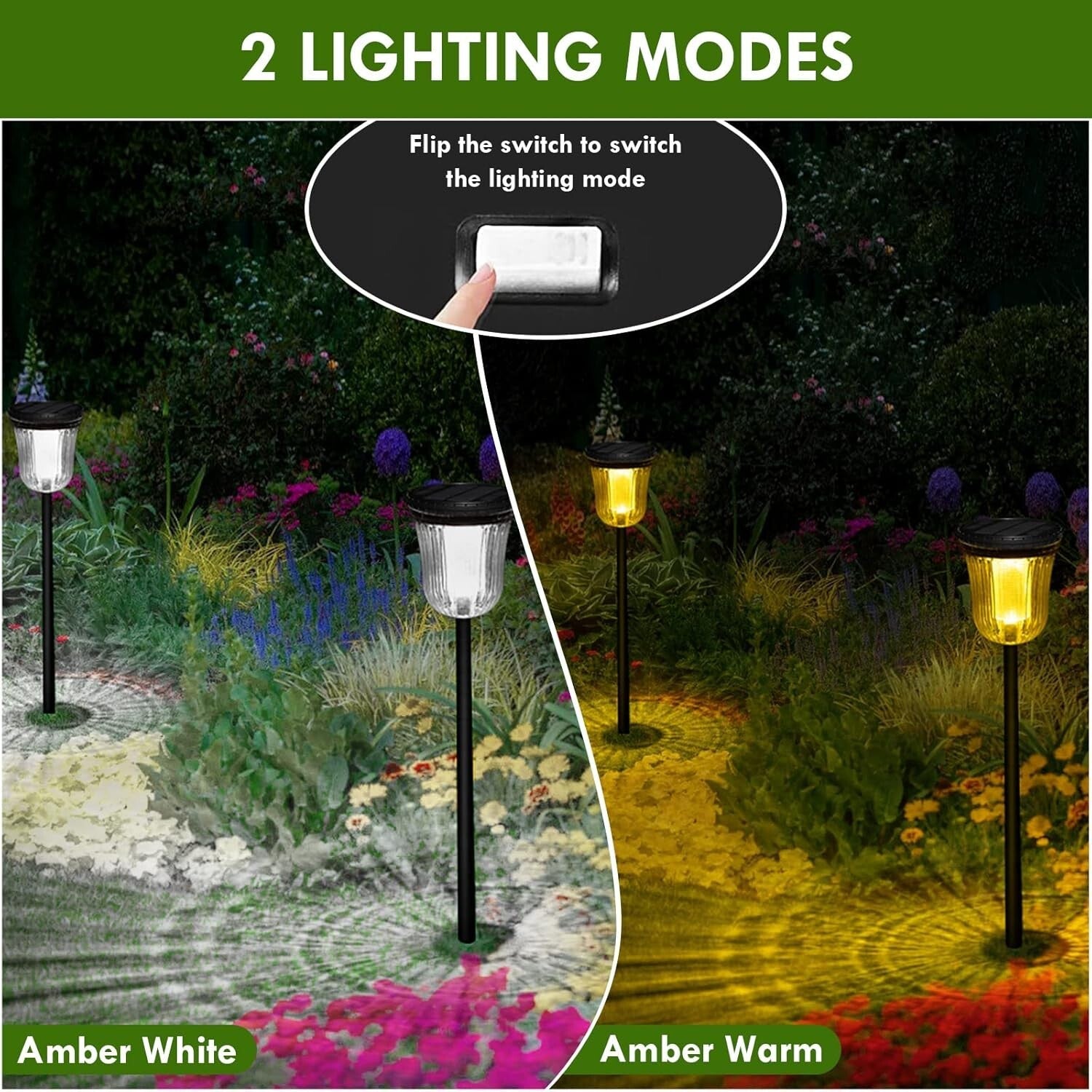 200 Lumens Solar Pathway Lights - Waterproof Outdoor Lights, 4 Pack Set
