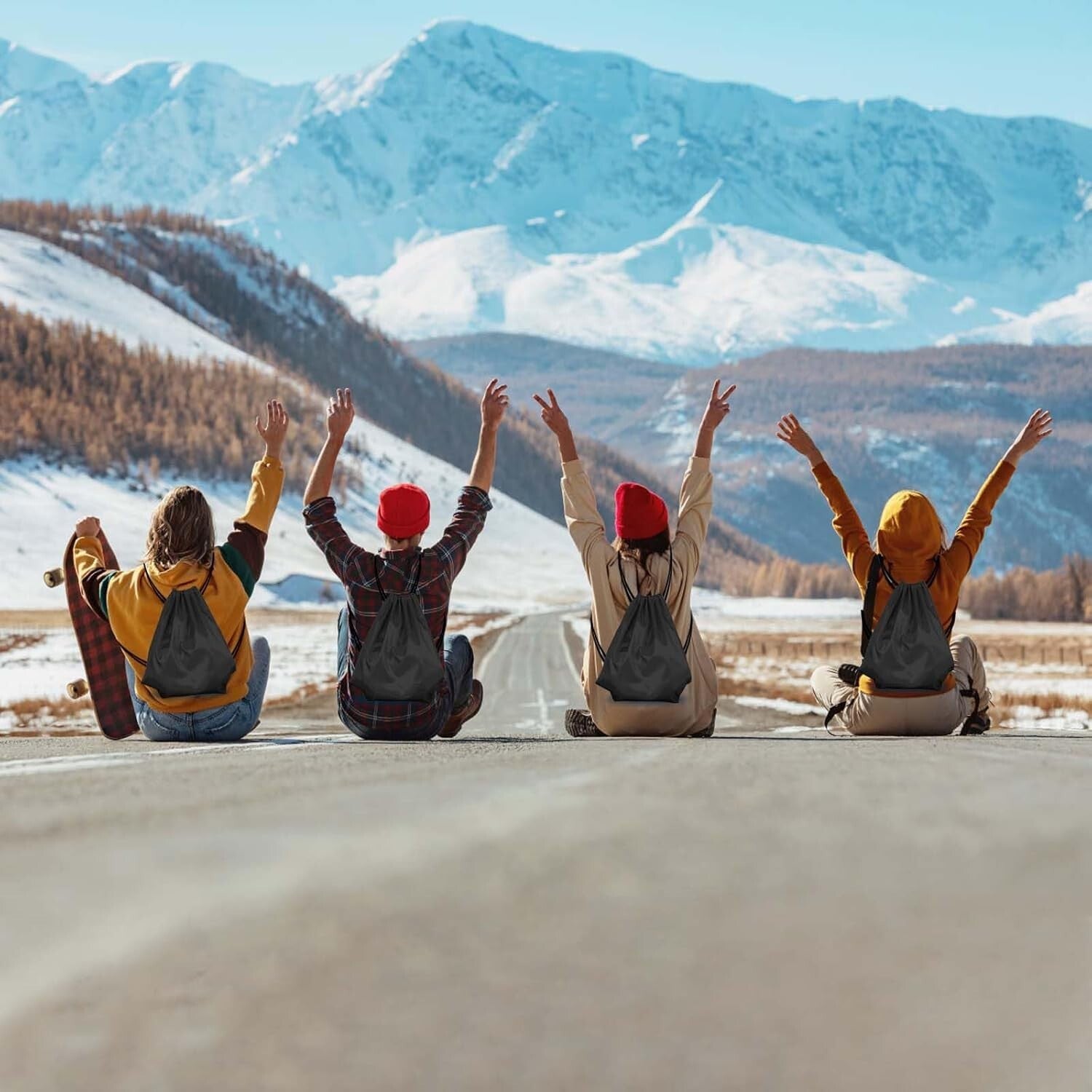 Durable 50 Pcs Black Drawstring Backpack Bulk - Perfect for Gym & Outdoor Fun