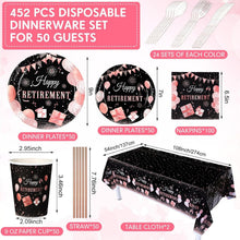 Load image into Gallery viewer, Sophisticated 452-Piece Rose Gold Party Supplies: Celebrate Retirement in Style