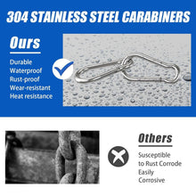 Load image into Gallery viewer, 3.15 Inch Reliable Stainless Steel Carabiner Clips - 20 Pack for Versatile Use