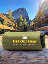 Load image into Gallery viewer, Puffy Packable Down Camping Blanket - Lightweight &amp; Water-Resistant Comfort