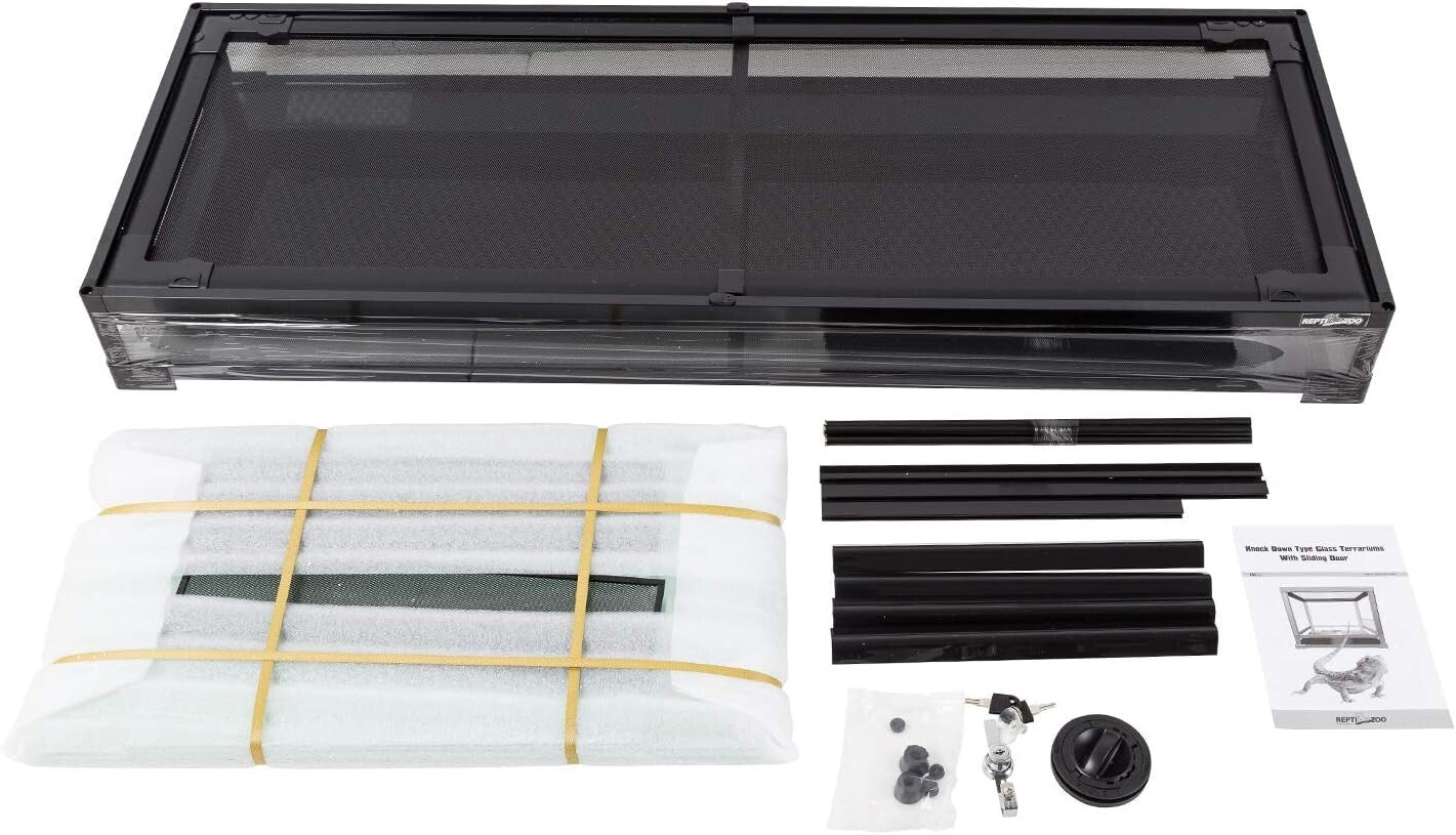 Durable Tempered Glass Terrarium for Reptiles - Easy Clean & Knock-Down Design