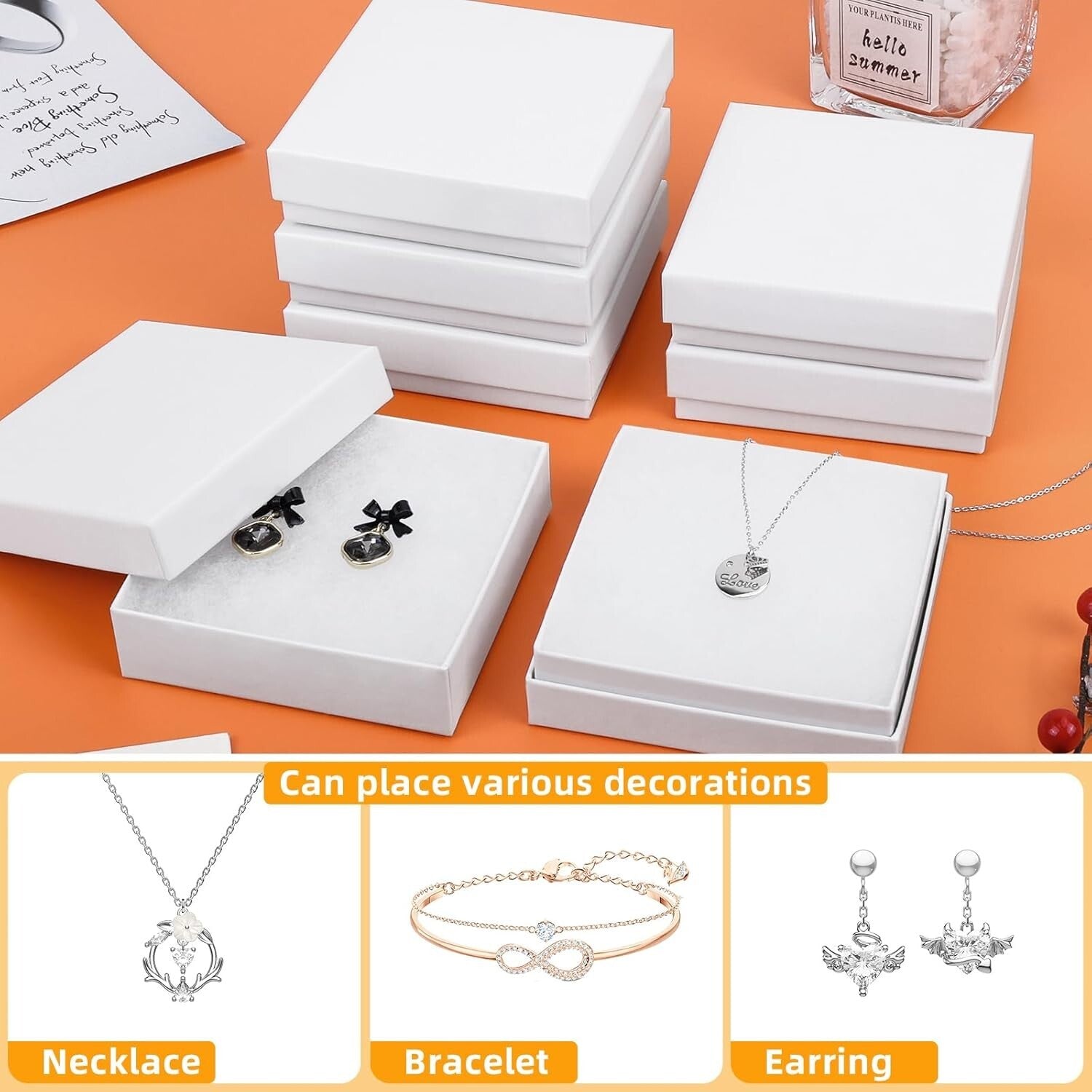 Customizable Cotton-Filled Jewelry Gift Boxes - Ideal for Gifts & Displays