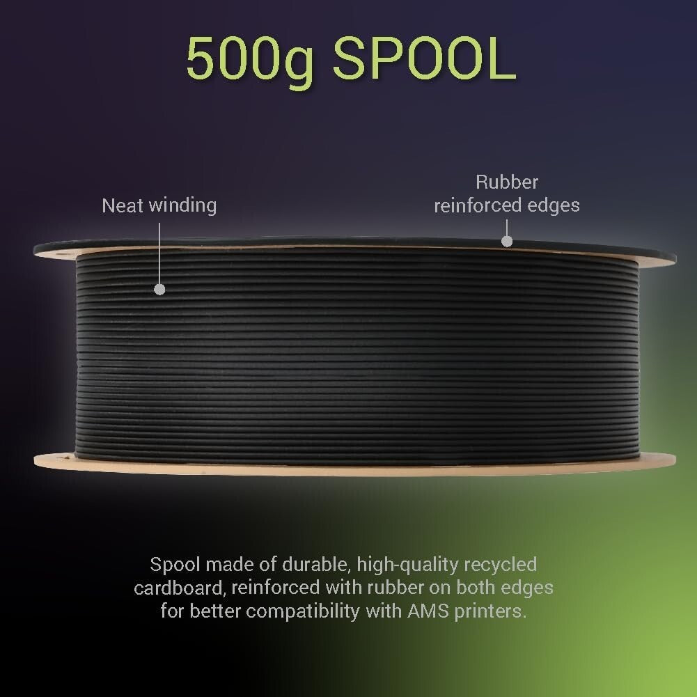 Robust 1.75mm Fiberon PA12-CF Nylon Filament - Ideal for High-Speed Printing