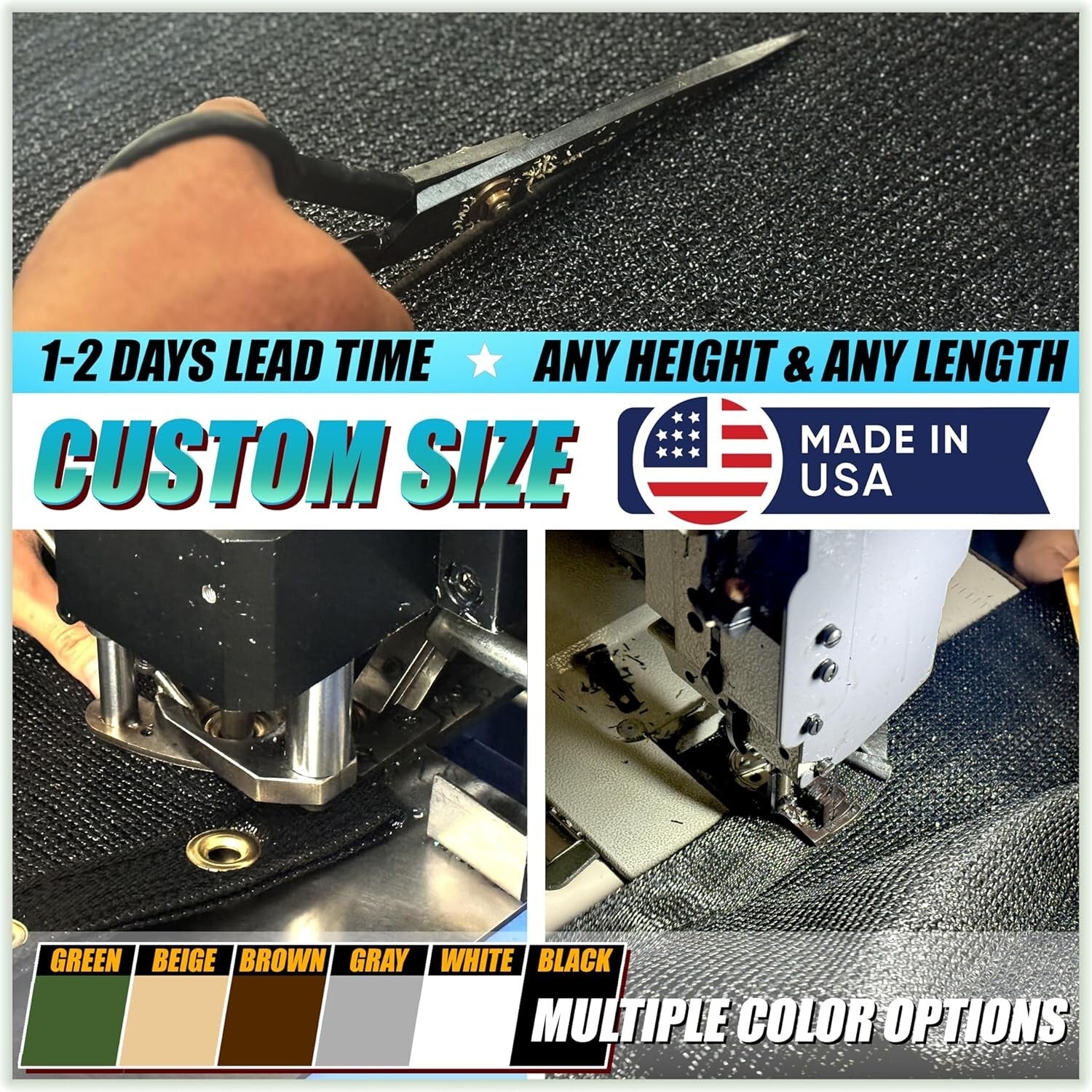 Commercial Grade 170 GSM Black Fence Privacy Screen - 90% Visibility Blockage