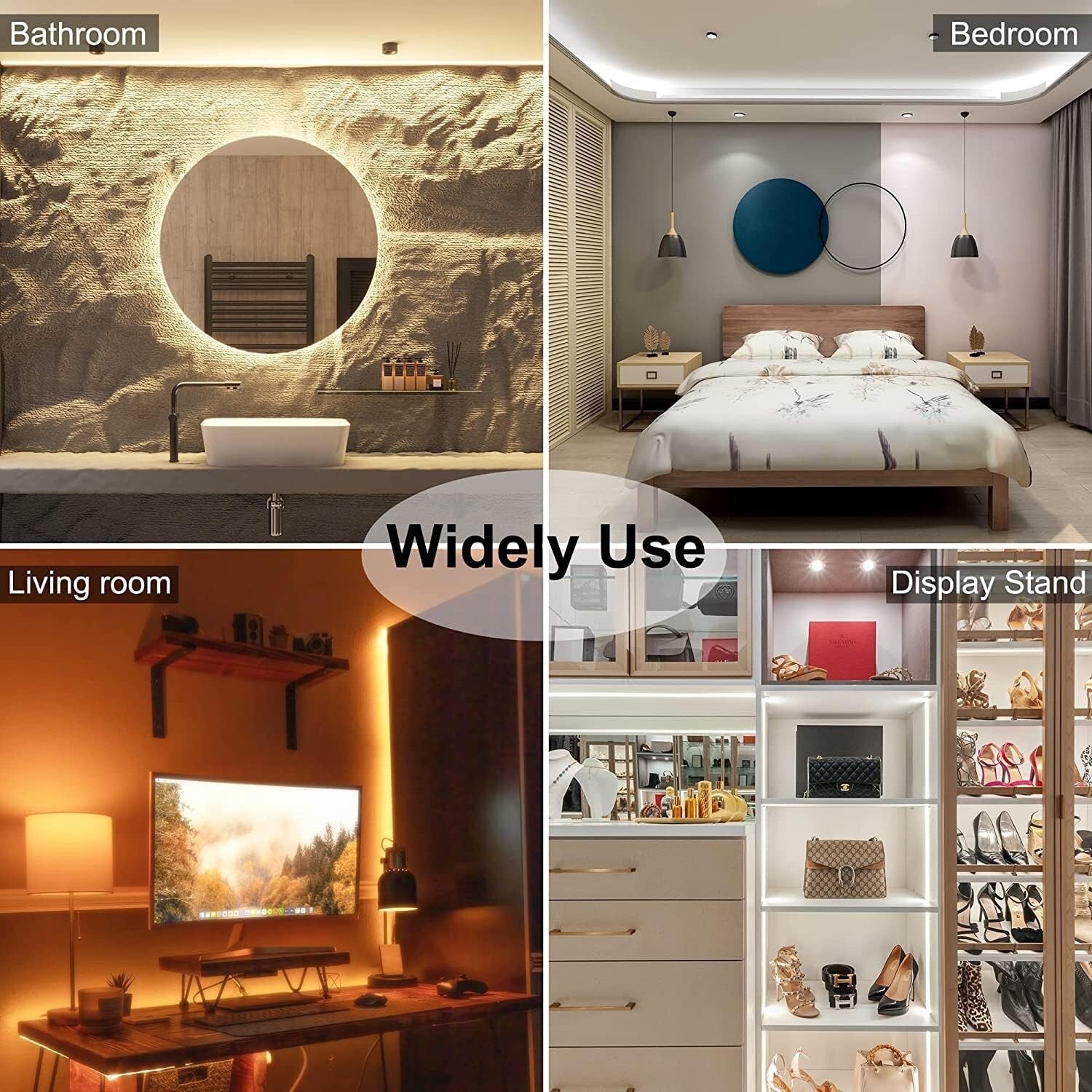 CCT 32.8ft Tunable White LED Strip - Bluetooth Dimmable Tape Light for Elegance