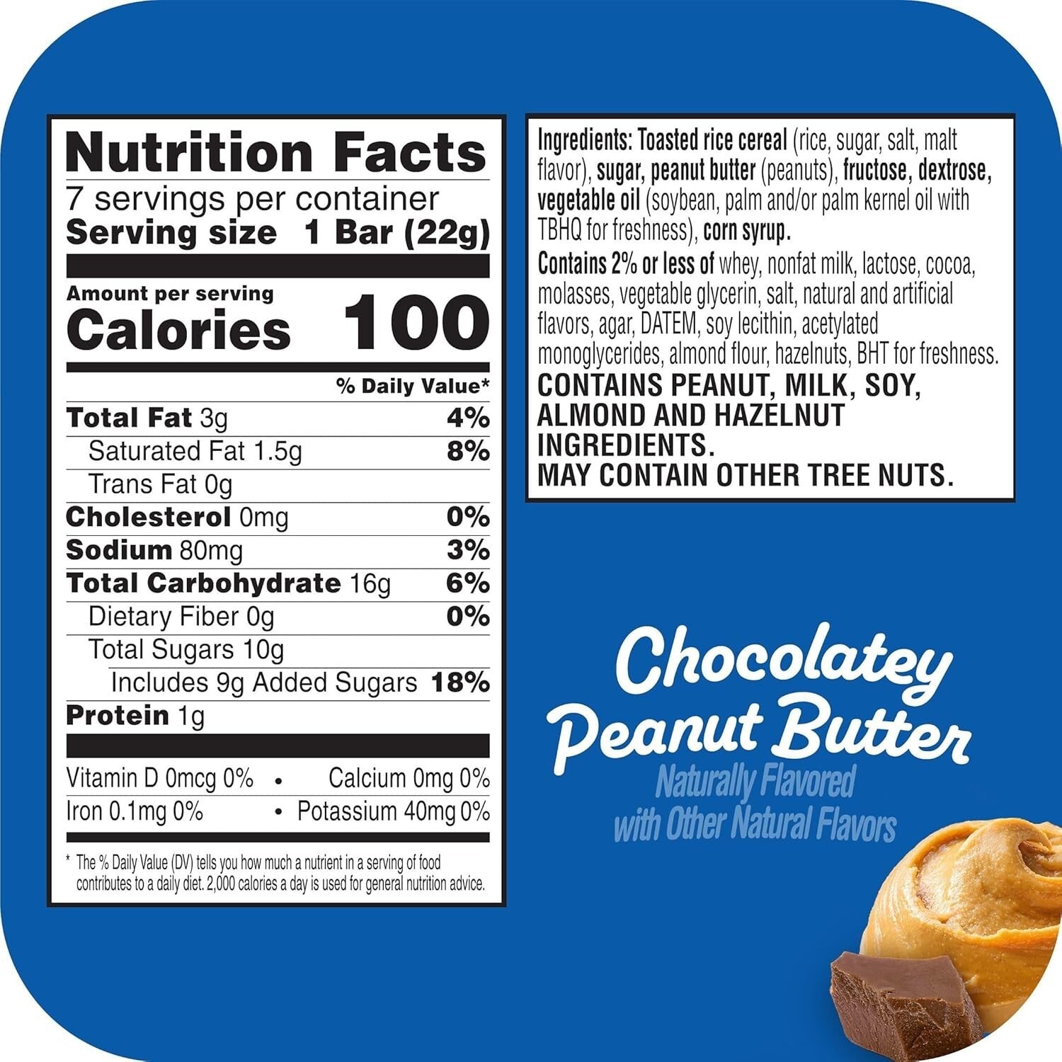 Nutritious Chocolate Peanut Butter Snack Bars - 12 Pack, Ideal for Lunchboxes