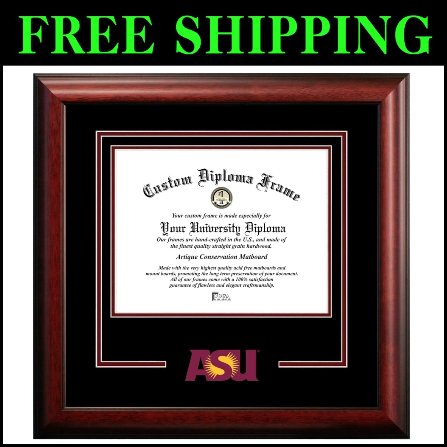 Elegant Arizona State NCAA Diploma Frame - Showcase Your Academic Achievements