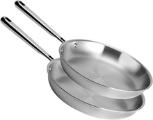 Load image into Gallery viewer, Professional 5-Ply Stainless Steel 10" &amp; 12" Frying Pan Set - Versatile Cookware