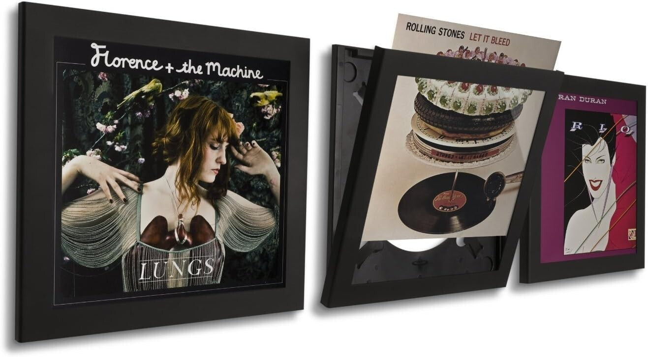 Durable Acrylic Record Frames - 3 Pack with Simple Installation & UV Block
