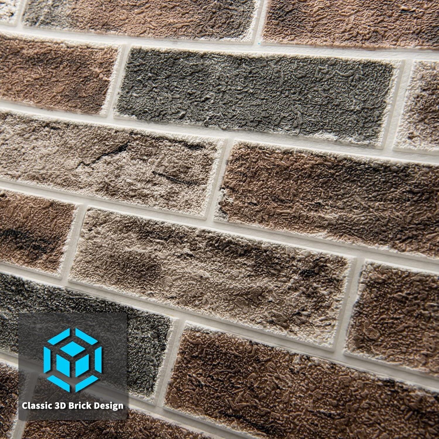 20-Pack 3D Peel and Stick Faux Brick Wall Panels - Waterproof & Stain Resistant