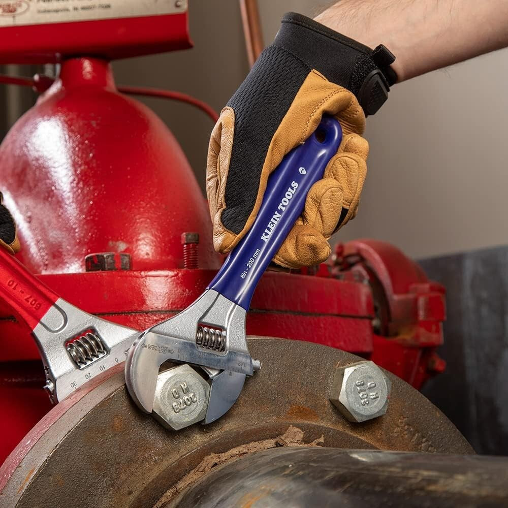 Extra Wide Jaw 8-Inch Adjustable Wrench - Induction Hardened Steel Craftsmanship