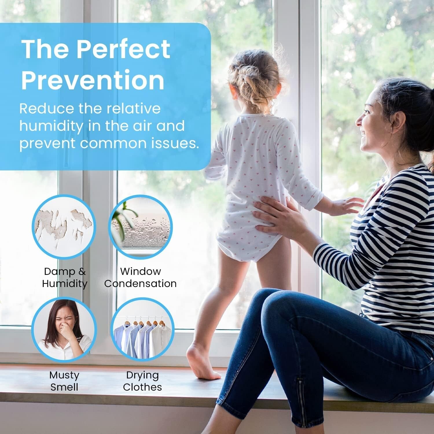 Energy-Efficient Portable Dehumidifier with Auto Shut-off – 52 Oz Tank Capacity