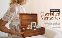 Load image into Gallery viewer, Decorative Lockable Memory Box - Solid Walnut Finish, 6L Storage Volume