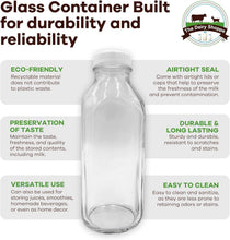 Load image into Gallery viewer, Elegant 4-Pack Clear Glass Milk Bottles - 33.8 oz with Durable Pour Spouts