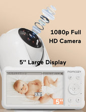 Load image into Gallery viewer, Reliable Baby Monitoring: 5" HD Display with Infrared Night Vision &amp; Lullabies