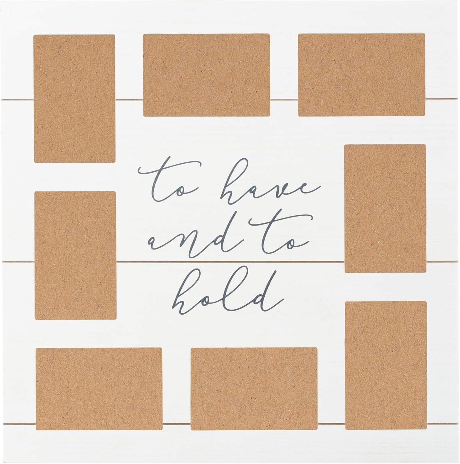 Elegant 20x20 Shiplap Collage Frame with 8 Photo Inserts - Wedding Keepsake